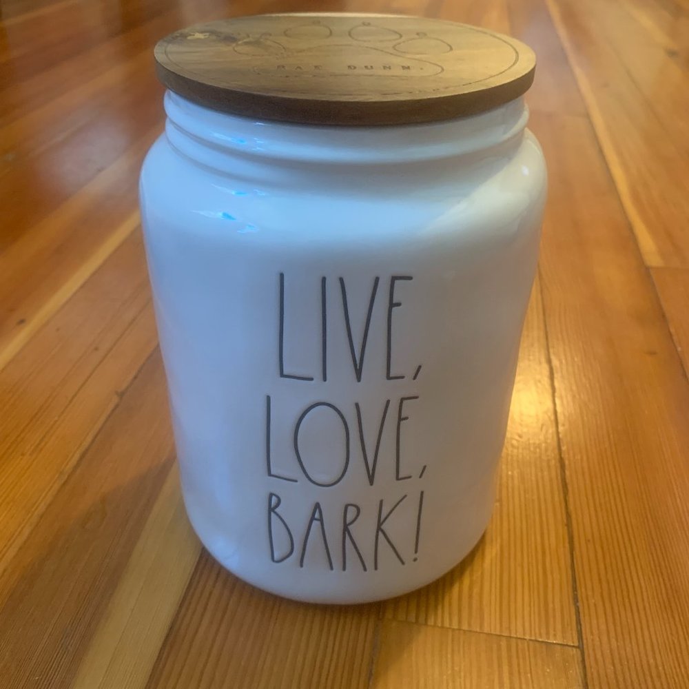 Rae Dunn LIVE, LOVE, BARK! Canister